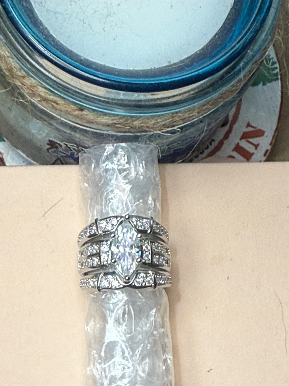 GRA CERTIFIED MOISSANITE DIAMOND Marquise 4CT Bridal Ring baked in Silver - Picture 6 of 16